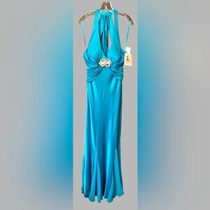 Elegant Blue Strapless Dress